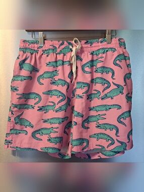 Mens Chubbies Swim Trunks Pink Shorts Alligator Glades Mesh Lined Beach XL